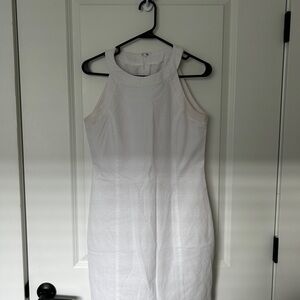 Lauren James White Textured Midi Dress